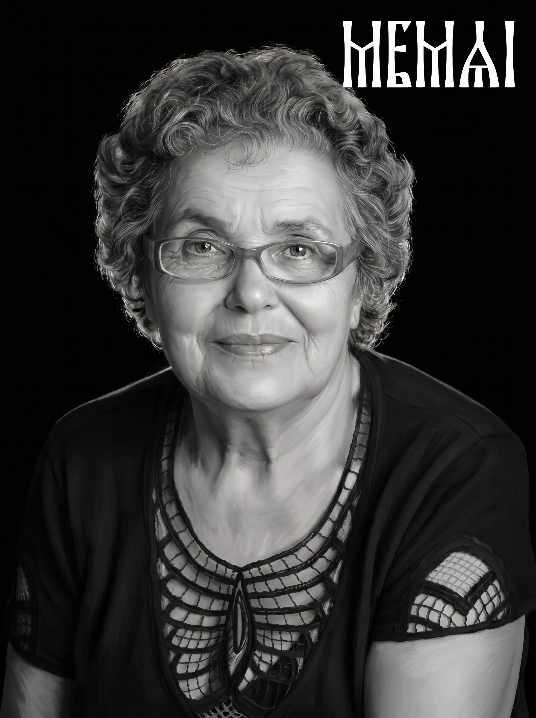 Restored portrait after AI retouching in MemAI Studio, example 6