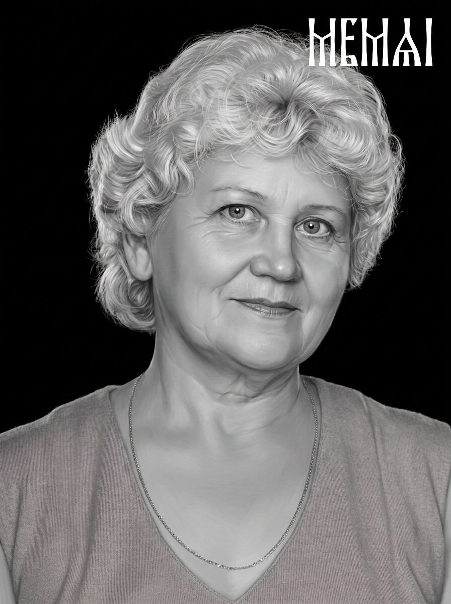Restored portrait after AI retouching in MemAI Studio, example 8