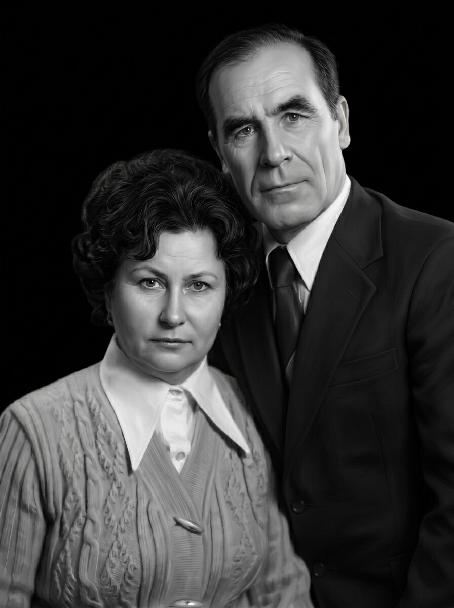 Restored portrait after AI retouching in MemAI Studio, example 16