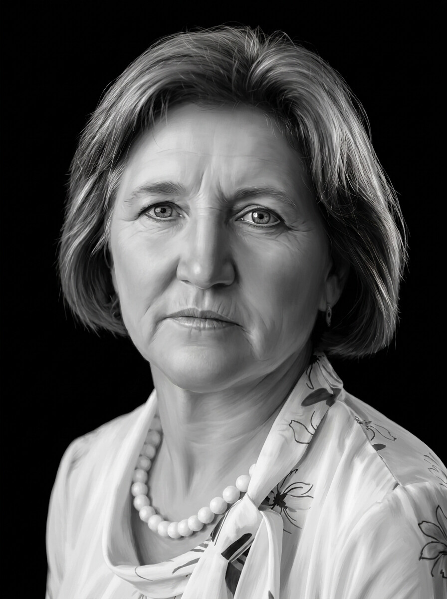 Restored portrait after AI retouching in MemAI Studio, example 20