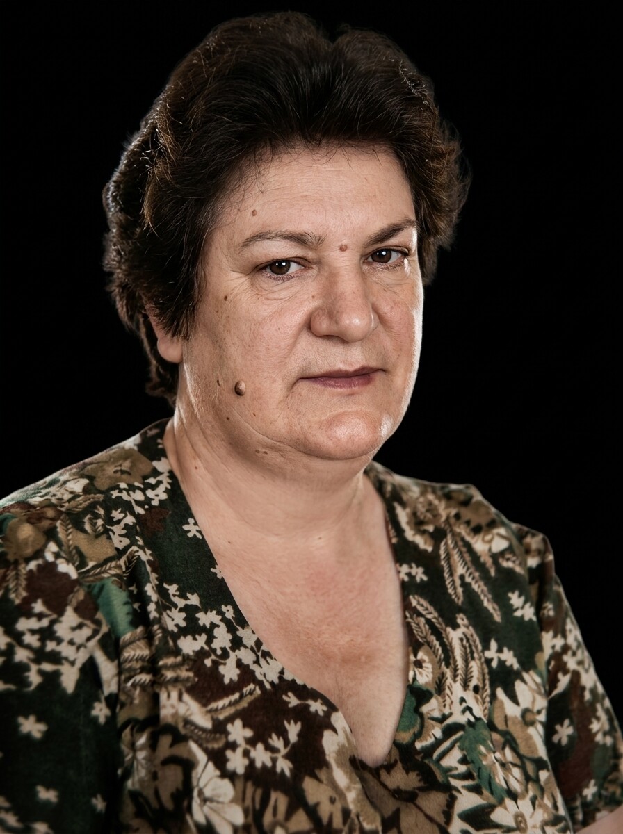 Restored portrait after AI retouching in MemAI Studio, example 23
