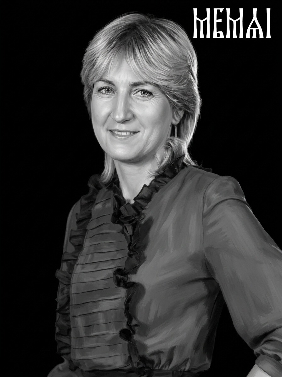 Restored portrait after AI retouching in MemAI Studio, example 24