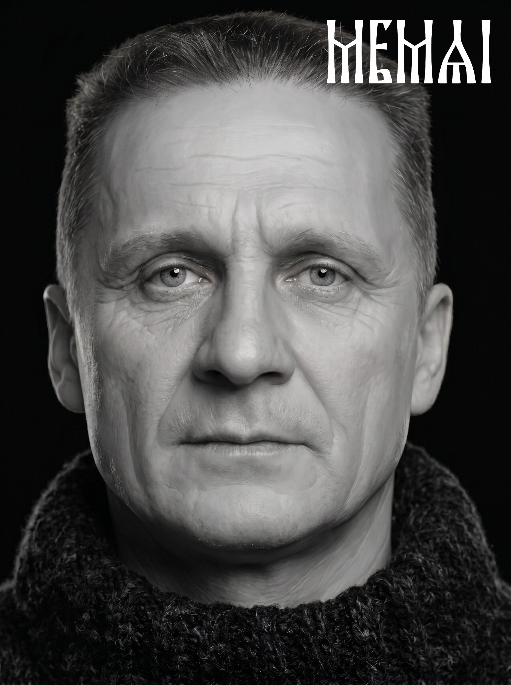 Restored portrait after AI retouching in MemAI Studio, example 26