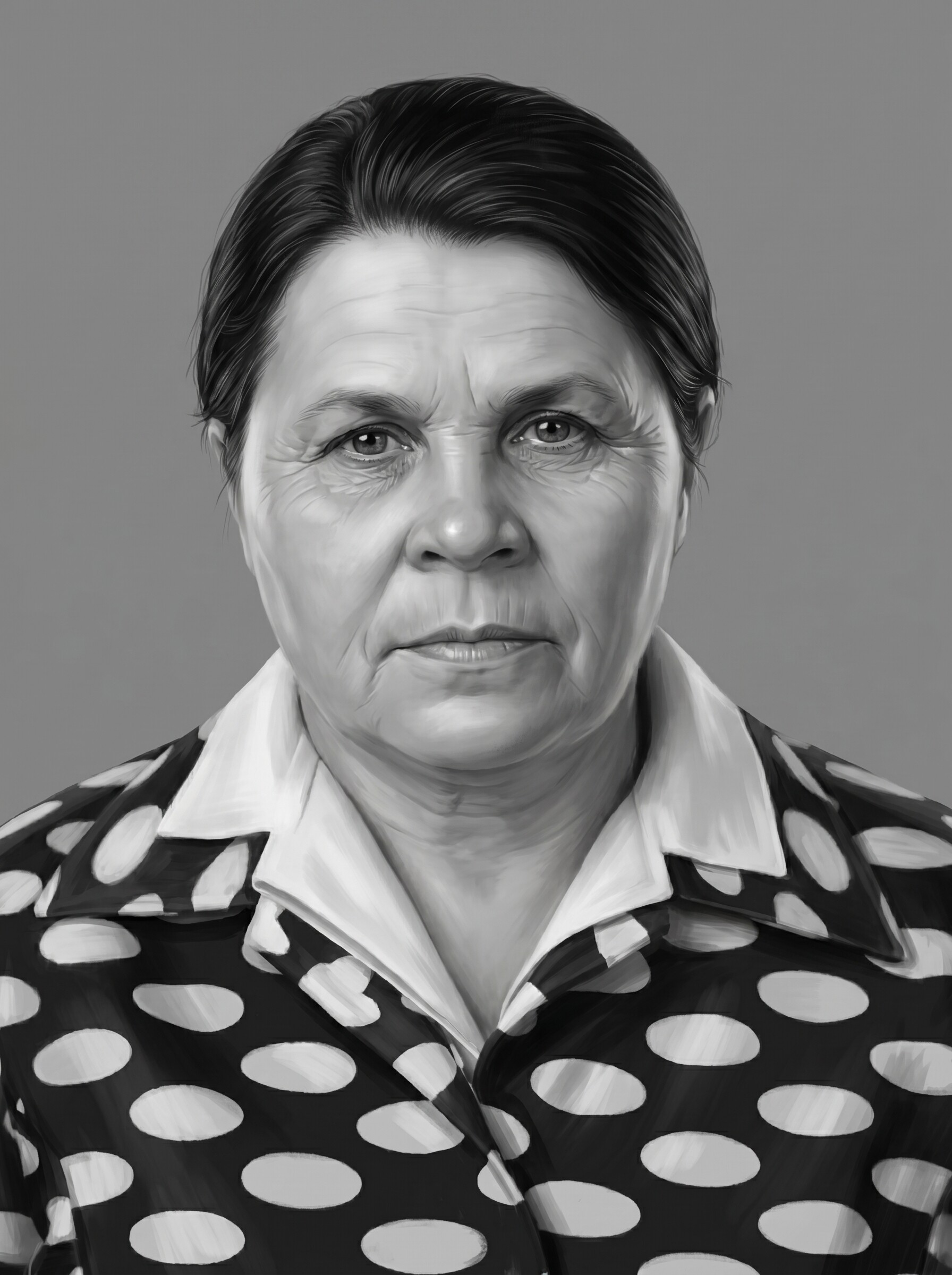 Restored portrait after AI retouching in MemAI Studio, example 29